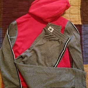 Body Glove track suit. Red and gray.  Size 7.